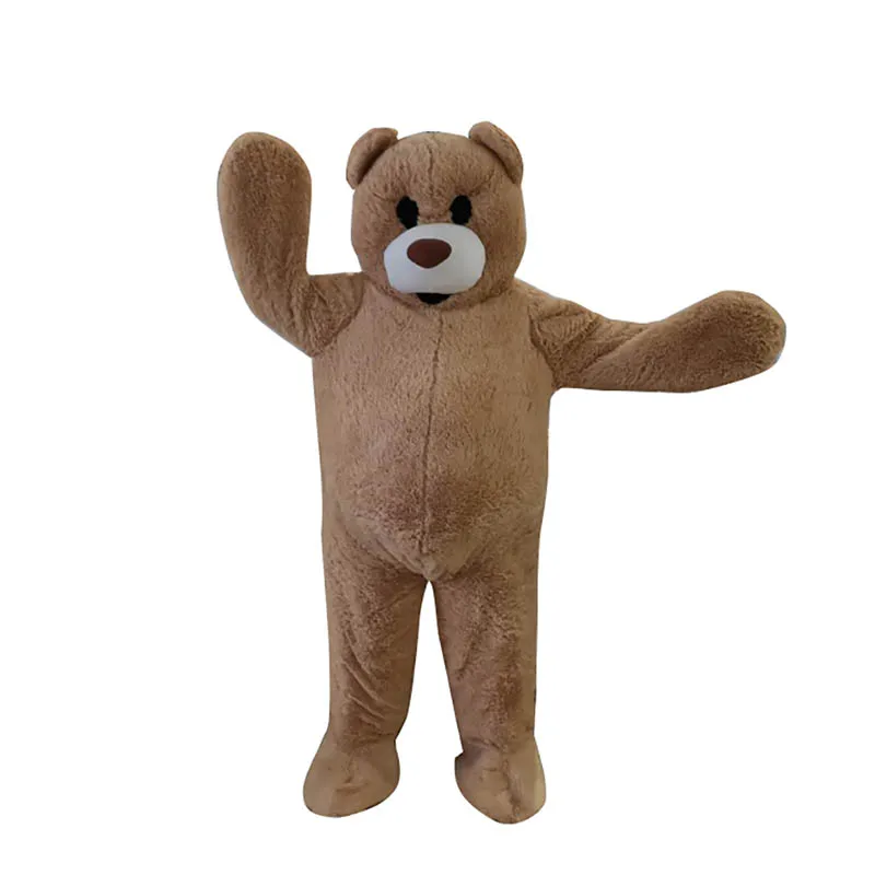 Adult Funny Teddy Bear Big Head Mascot Costume Fancy Dress Animal Zoo Jungle New