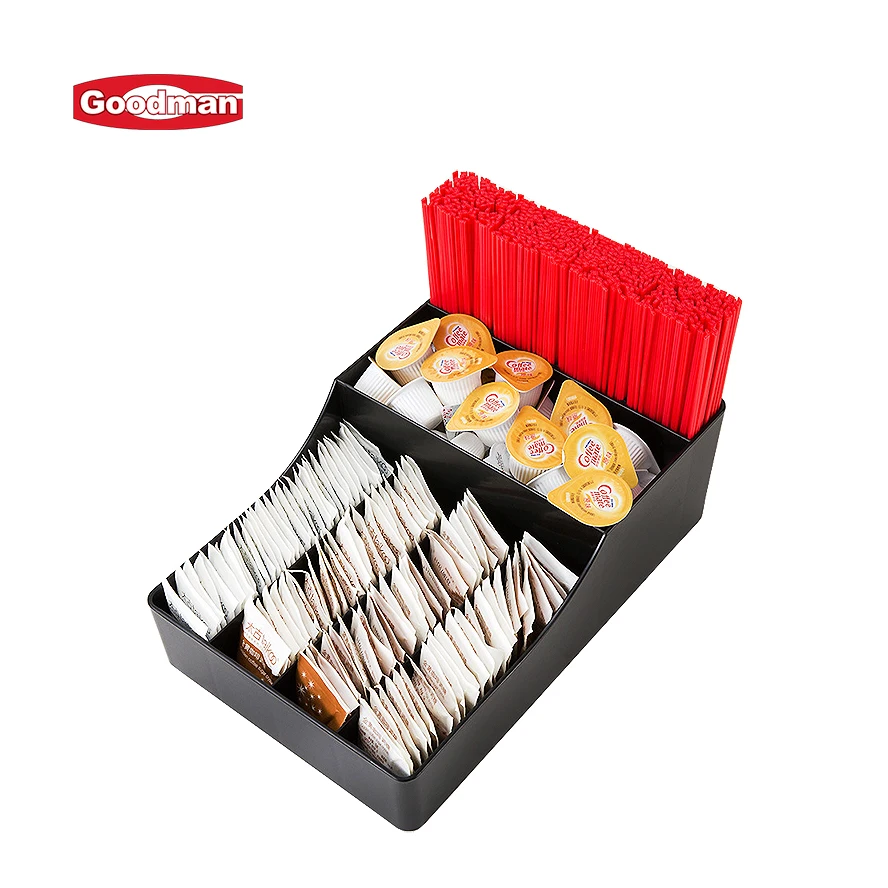 6-Compartment Condiment Organizer for Coffee Station 