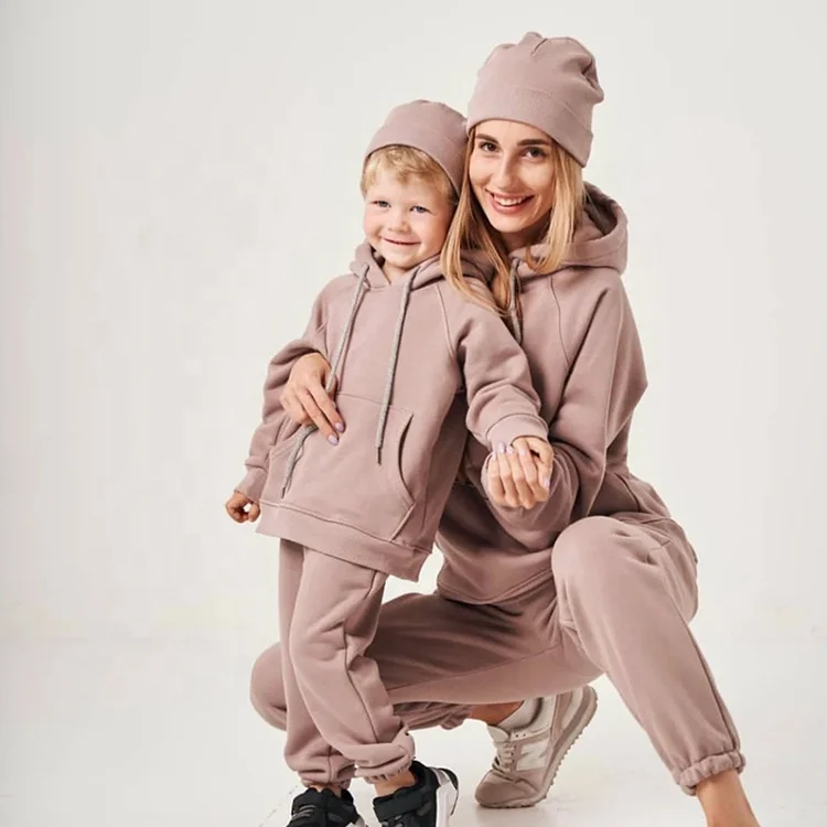 Family Matching Outfits Comfortable Sweat Shirt Pant Tracking Suit