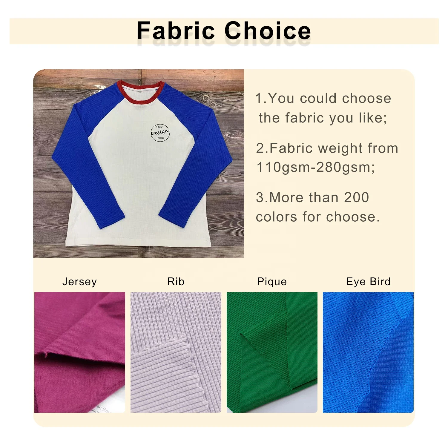 JL87E Color Block Cotton Men’s T-Shirt Round Neck Silk Screen Printing Long Sleeve T-shirt