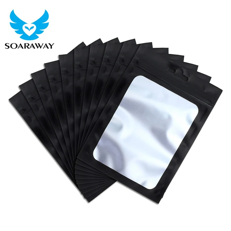 Aluminum Foil Zip Bags Mylar Heat Seal Food Packaging Lock Pouch w//Clear Window