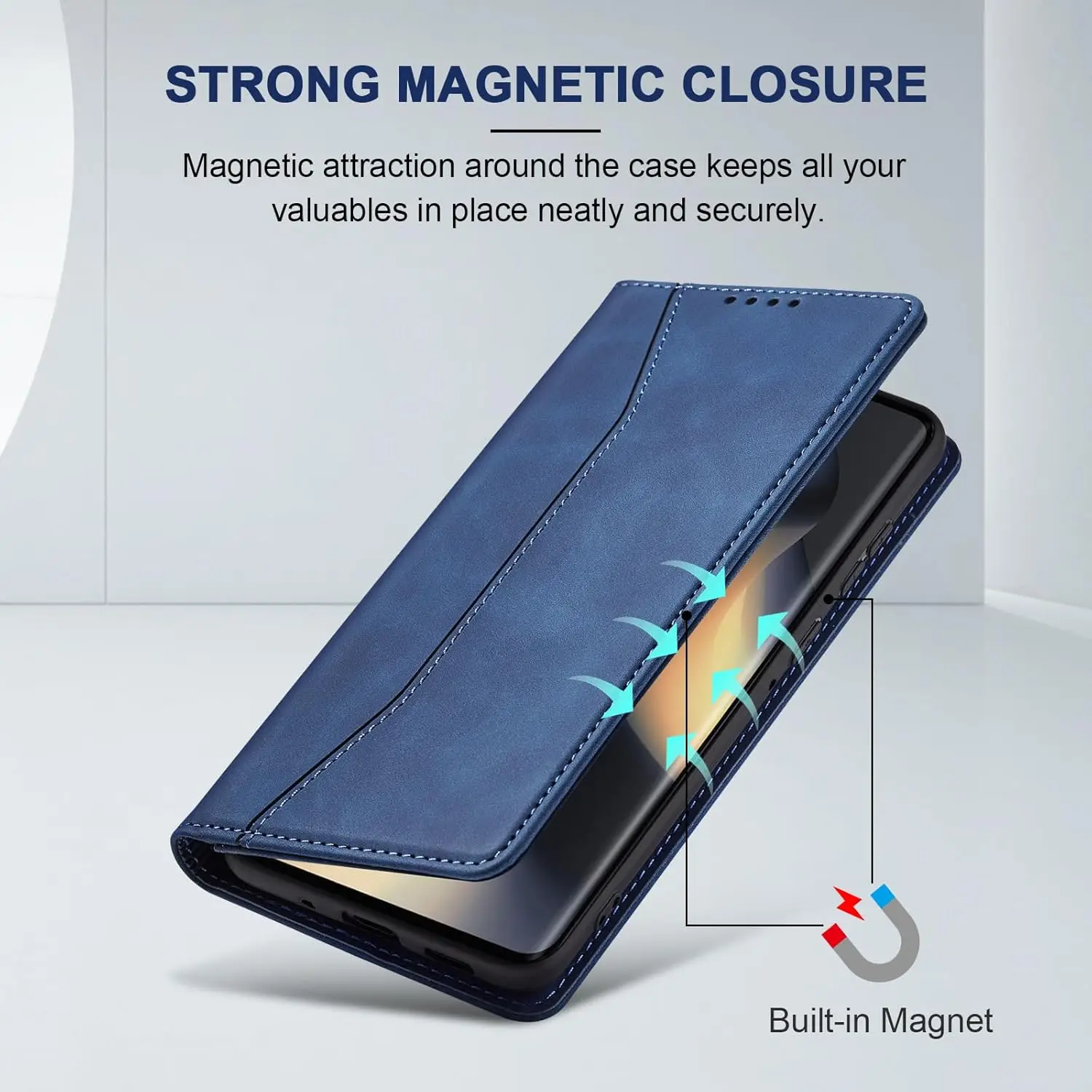 product flip wallet case for motorola edge 2024 leather magnetic folio cover with card holder kickstand shockproof durable case-4