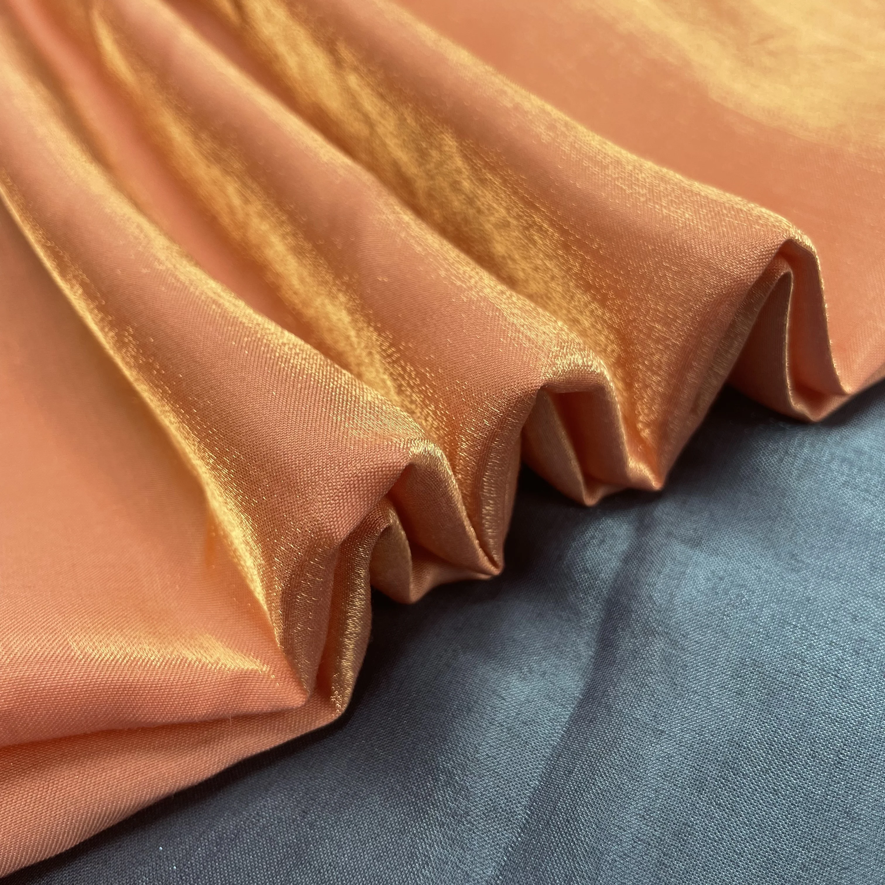 High Quality 80Gsm Polyester Rayon Shinny Silky Satin Metallic Fabric