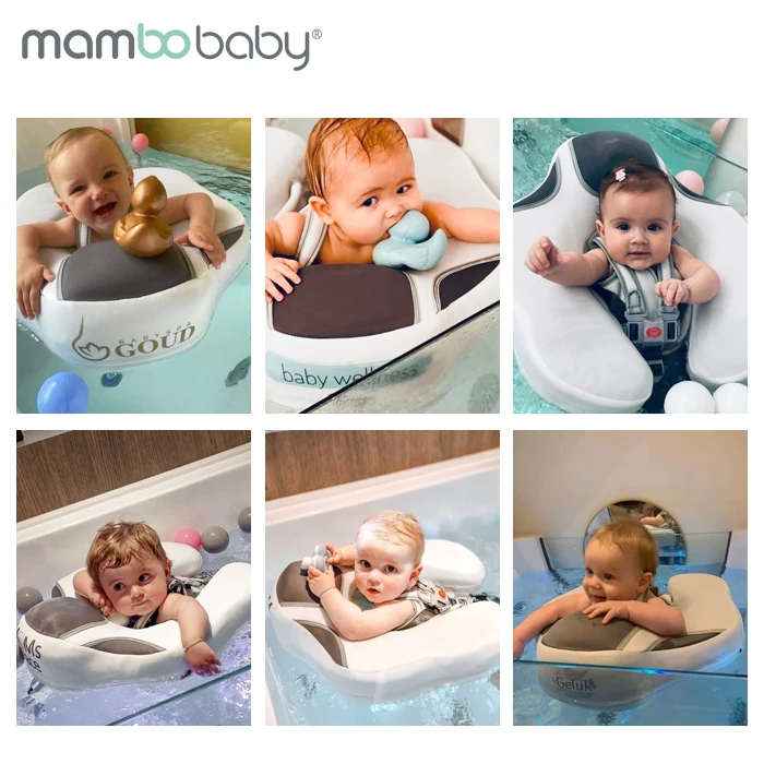 Non Inflatable Mambobaby Baby Float with Canopy Kids Swimming Ring Swim Trainer Waist Pool Floats Toddle Infant Kids Children