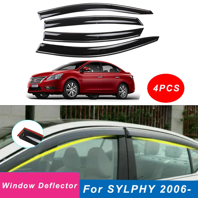 Injection Rain Shield Wind Deflector Rain Guard Door Visor Vent Visor Window Visor for NISSAN SYLPHY 2006-2011