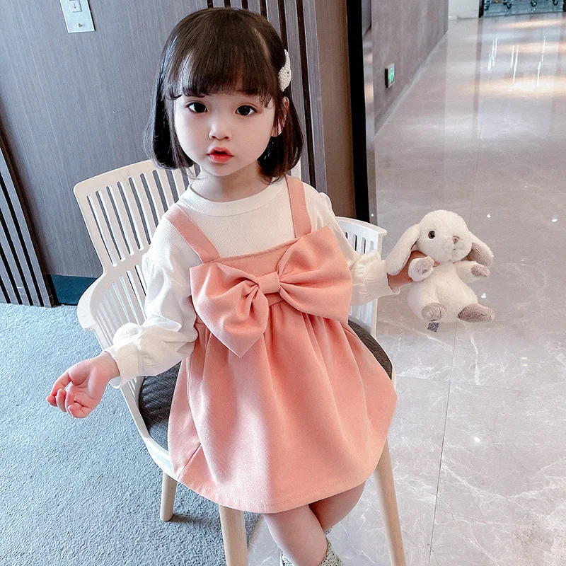 Wholesale Cute Korean Style 2022 Autumn Baby Girls Clothing Sets