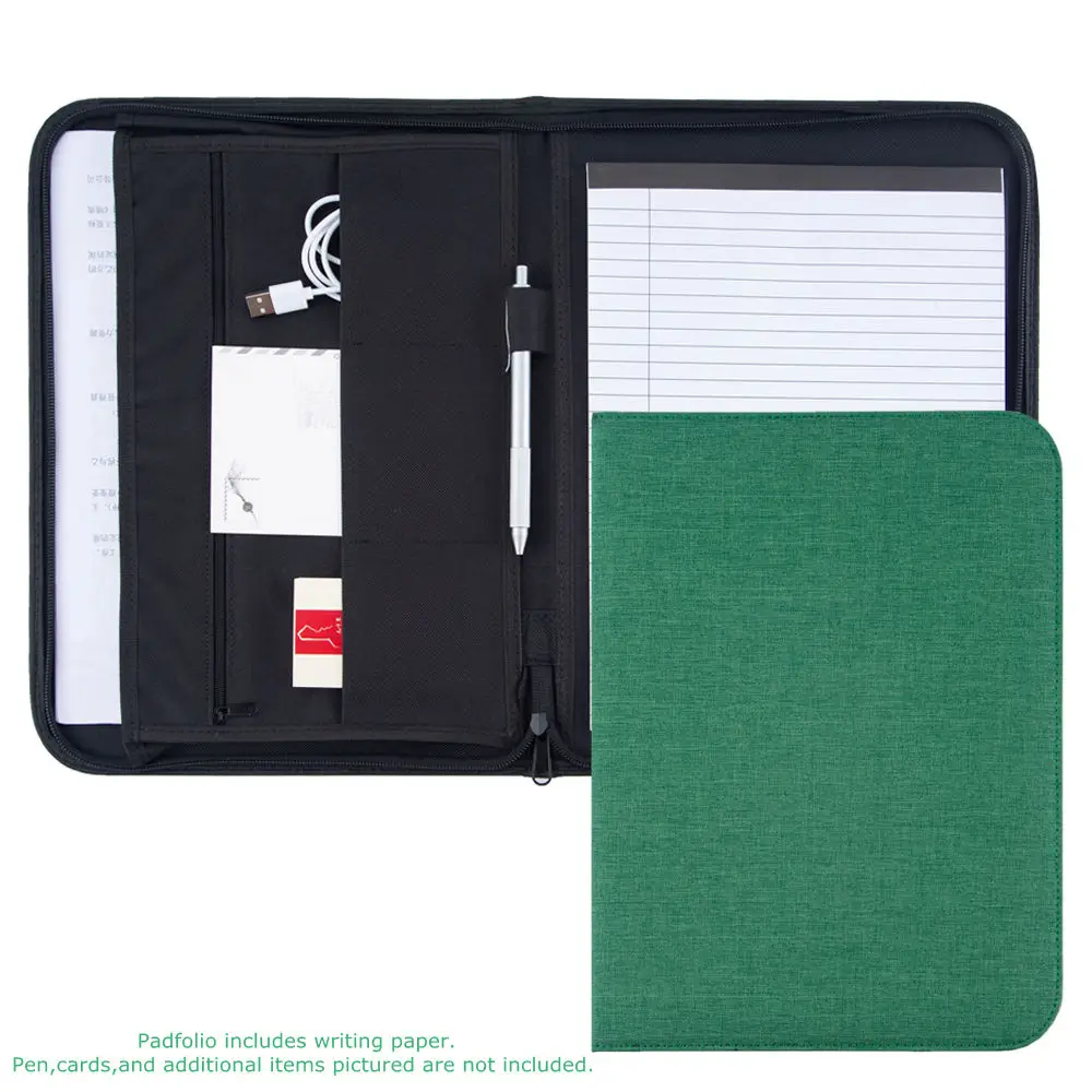 A4 Custom Document Map,Canvas Padfolio Oxford Fabric Zipper Folder