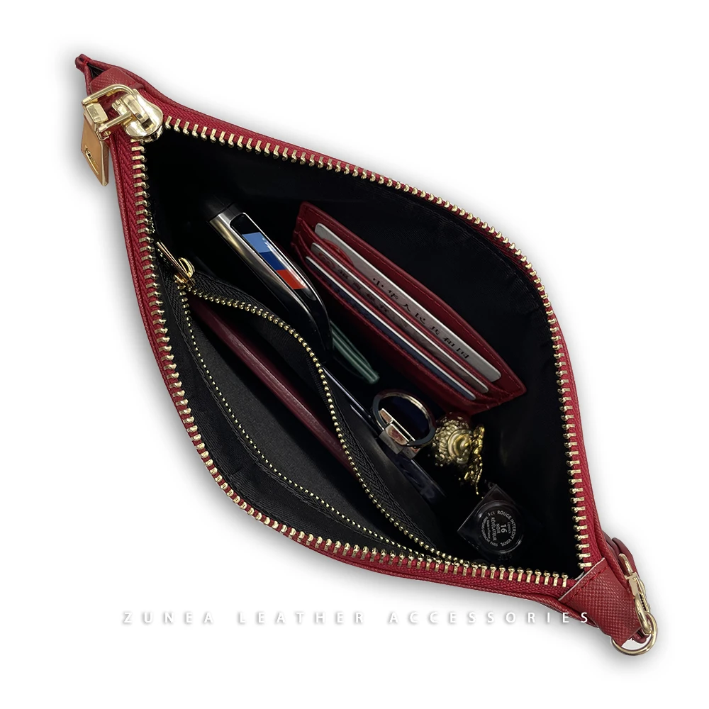 Hot Sale Lady Custom Logo Print Vegan Pu Saffiano Leather Toiletries