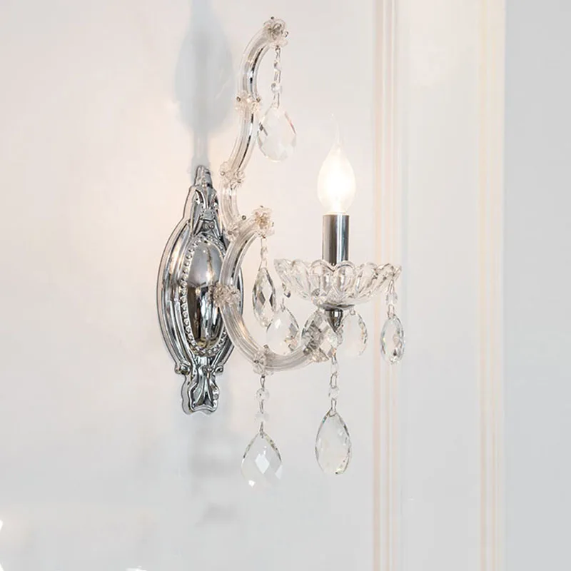 
 Современная Серебряная Люстра с кристаллами и железными дужками, украшение для гостиной, отеля, подвесные светильники в стиле Бакара, Мария Тереза  
