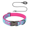 Guinzaglio riflettente nero blu-rosa da 15 m