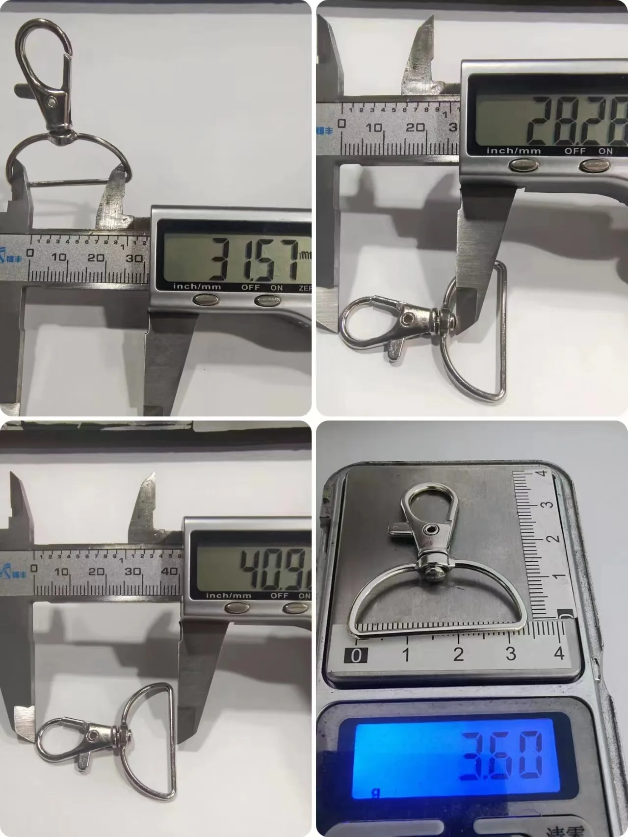 1'' 1.2'' Zinc Alloy 25mm Key Hanger Rotation Swivel Clip Accessories Bag Karabiner Carabiner Clip Metal Snap Hook