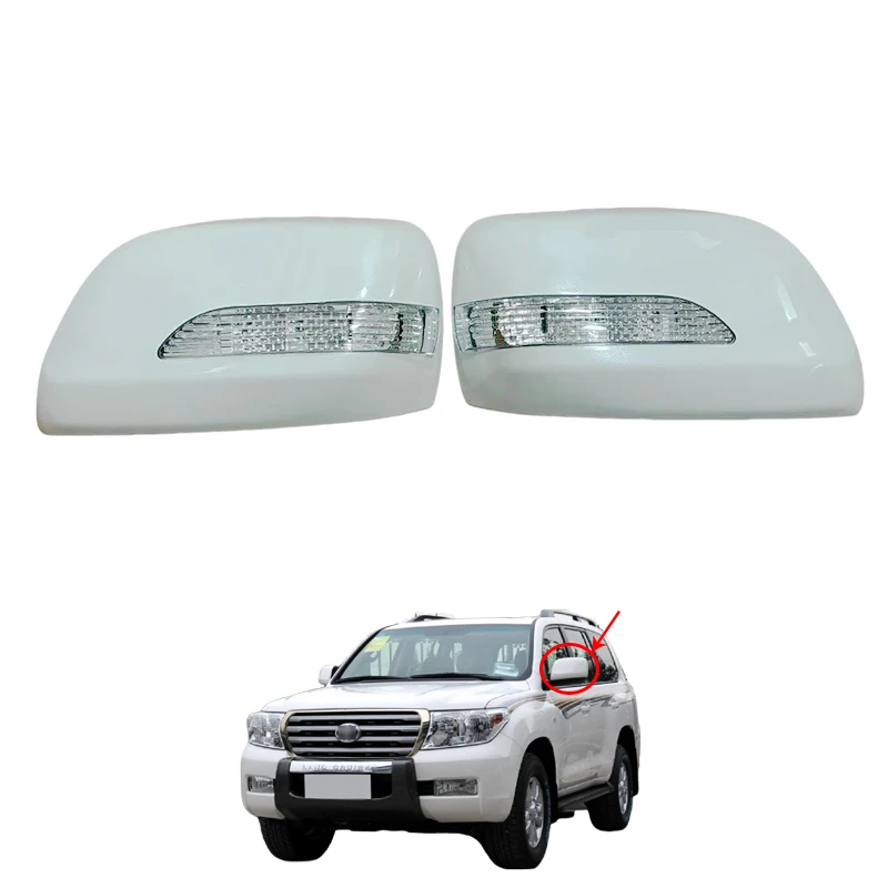 Toyota Land Cruiser 200 Rearview Mirror Covers - Pearl White