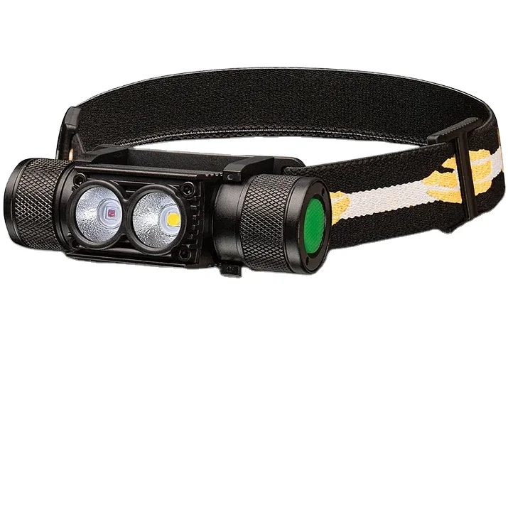 Sofirn Led-hoofdlamp met rood licht, oplaadbare hoofdlamp D25LR super helder hoofdlicht USB-C zaklamp hoofdlampen met 90 hoge CRI helderwit en 660 nm dieprood licht voor joggen, kamperen