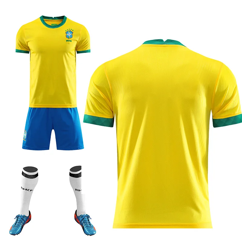 Wholesale Brazil team jersey 2021-22 home and away national team football  jersey set No. 10 Neymar Children's football jersey From m.