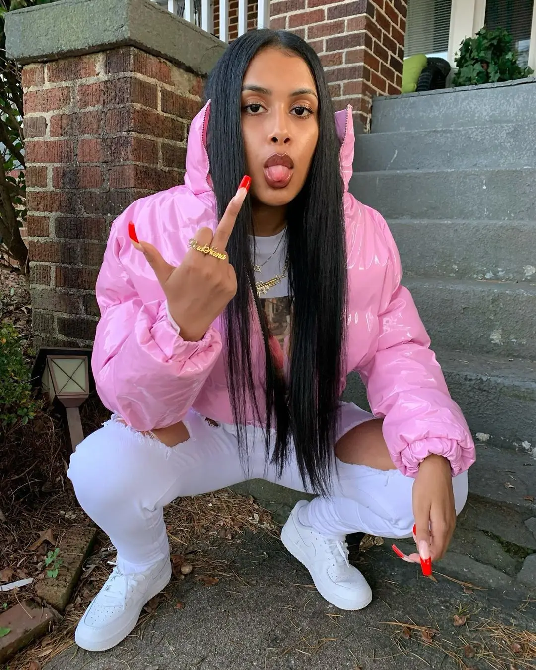 Warm Thick Coat Winter Patent Leather Bubble Coat Women