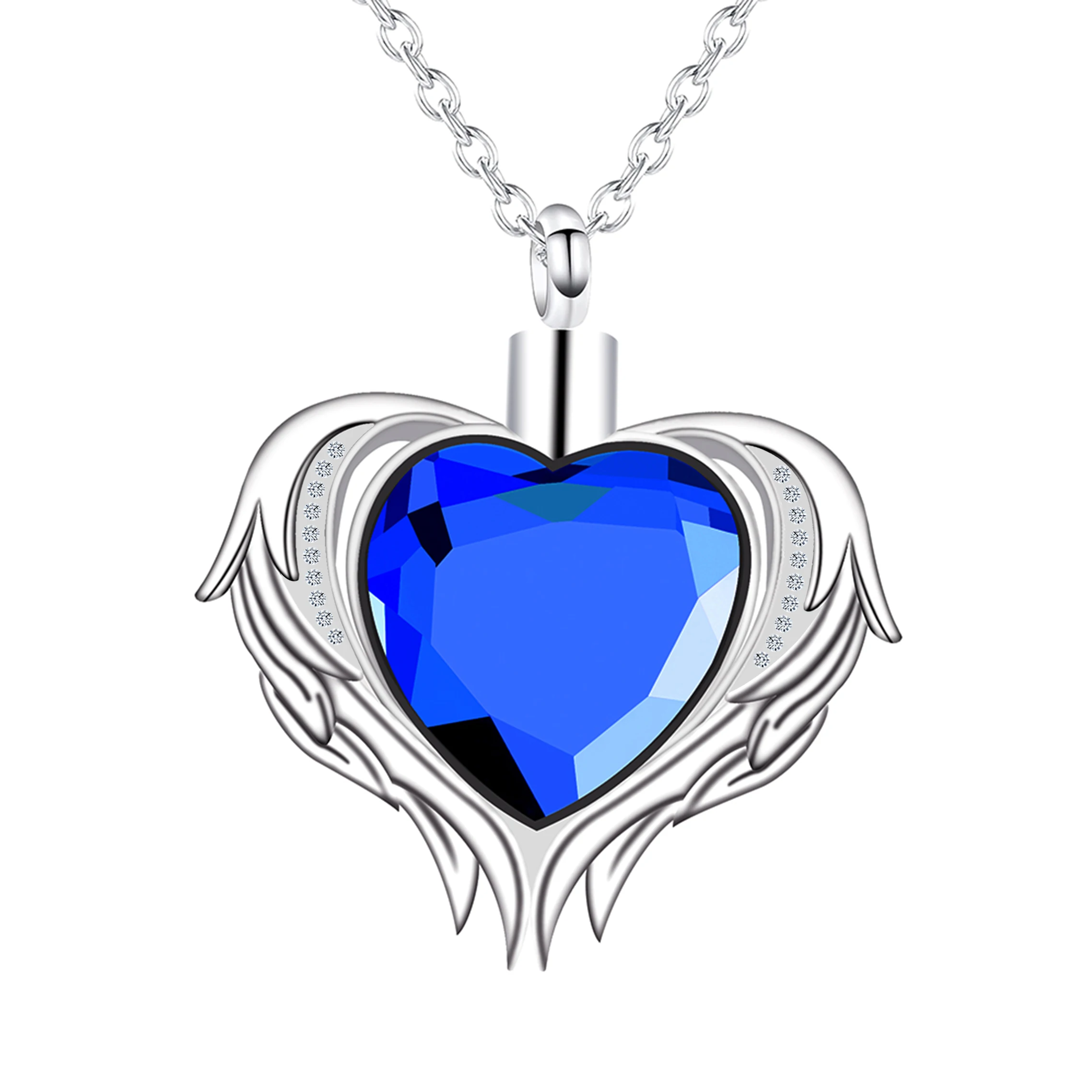 Ashes necklace stainless steel cremation jewelry commemorative necklace cinerary box pet dog heart-shaped cinerary jewelry
