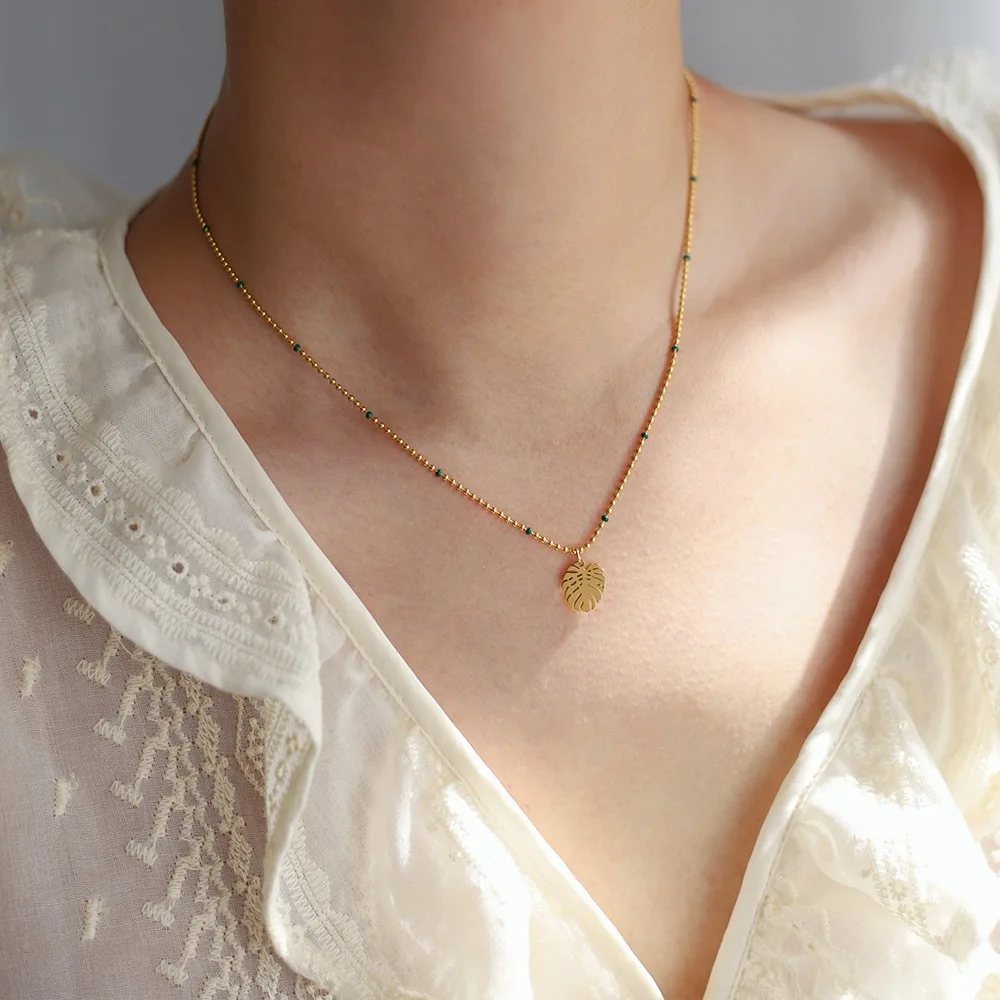Collier Chaîne Palmier Plaqué Or - Bijou Vintage, Style Filigrane, Occasion