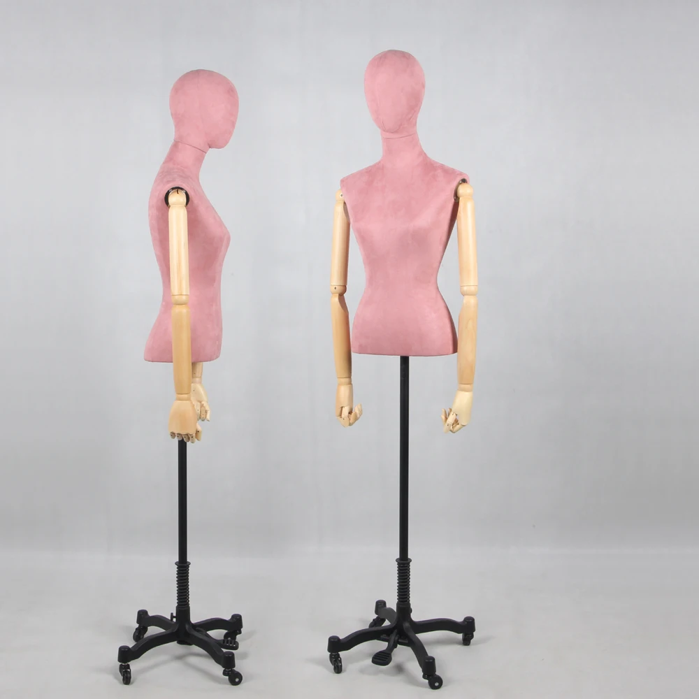 advantages plastic fabric half body female model adjustable tailor dressmaker  mannequin torso for sale
