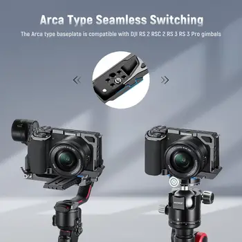 NEEWER Protective Metal Video ZV-E10 Camera Cage with Silicone Grip and ARRI Locating Holes detail image