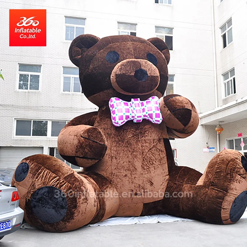 Fancy Dress Funny Walking Plush Material Inflatable Big Brown Polar Bear Panda Animal Mascot  for Retail Shop Decoration