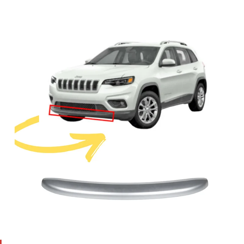 Car Parts Front bumper Protection trim Silver chrome film Under Decor Cover For Jeep Cherokee 2019