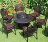 6 chaises lafitte 106cm table de rôtissage carbone
