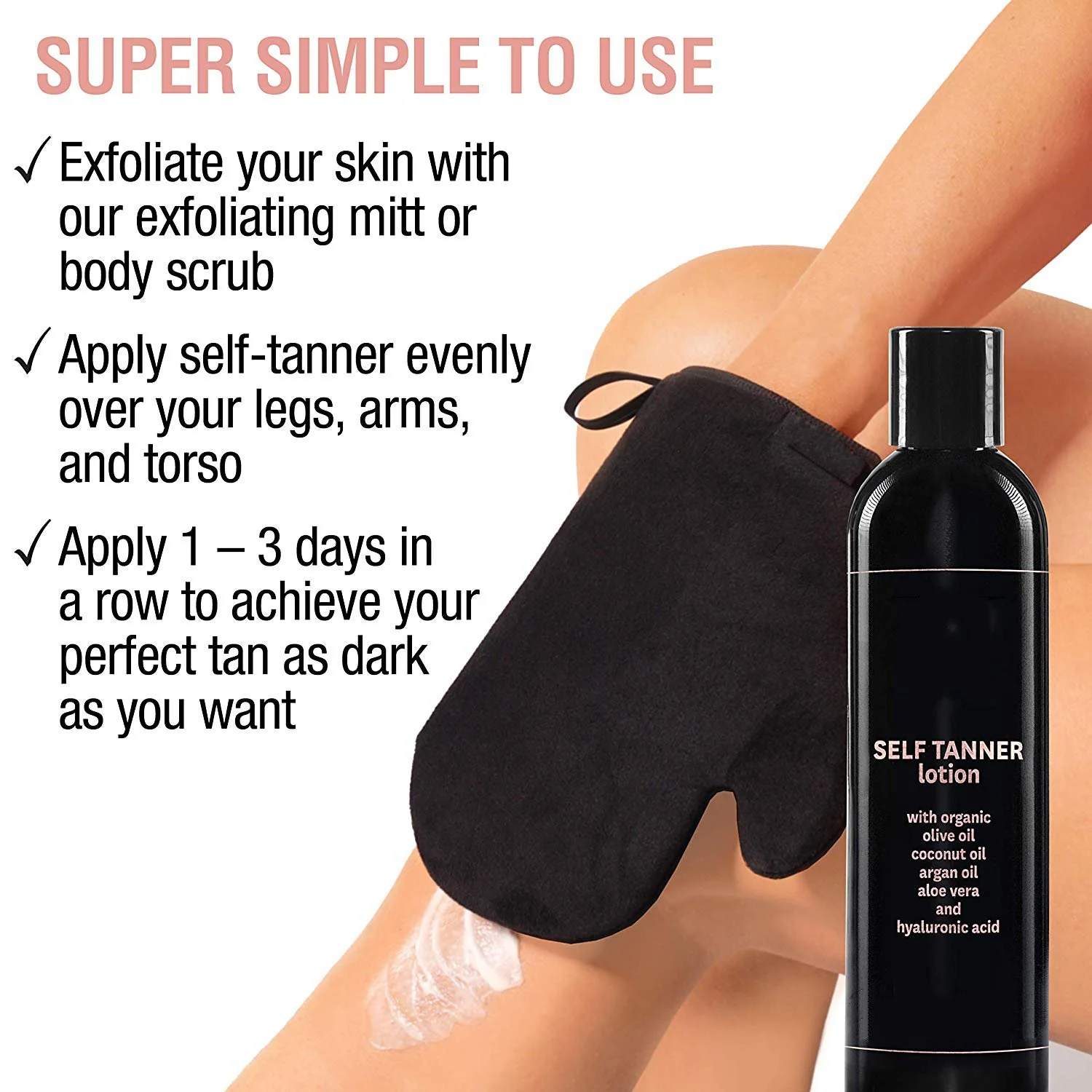 Private Label Organic Self Tanner Skin Care Waterproof Sunless Tan Body