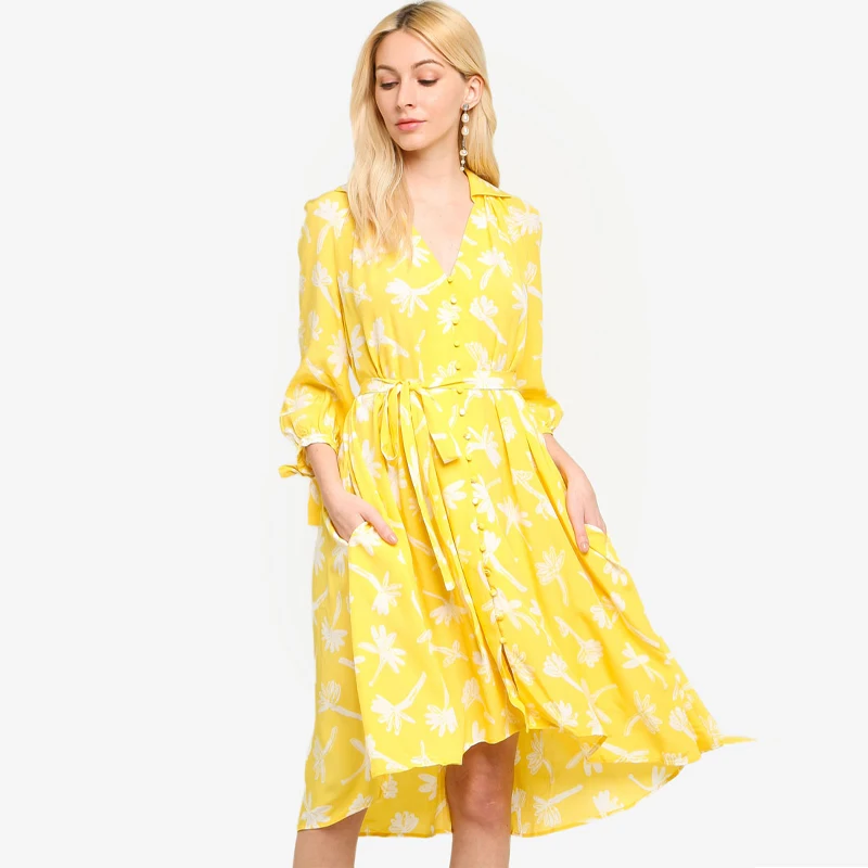 french connection yellow floral dress