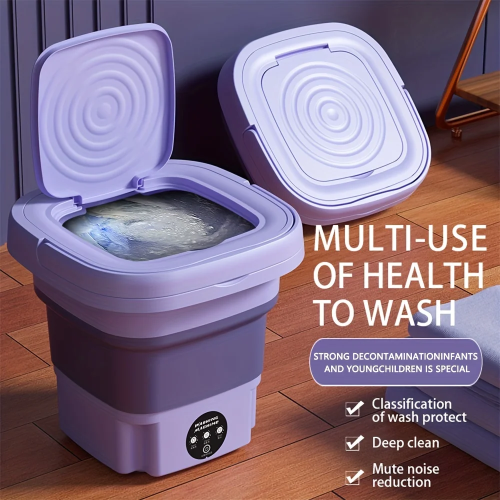 Portable Mini Washing Machine Lightweight Collapsible Bucket Perfect for Camping Travelling Apartment