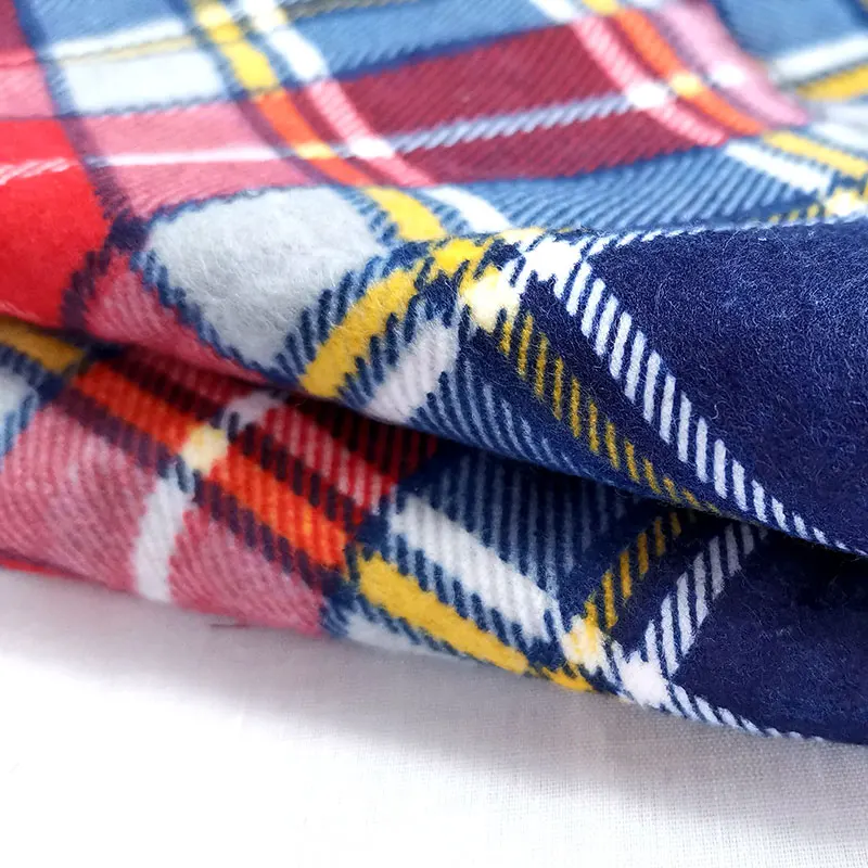 100 хлопок серый синий клетчатый фланелевый материал с принтом тканая фланелевая хлопчатобумажная ткань для рубашек