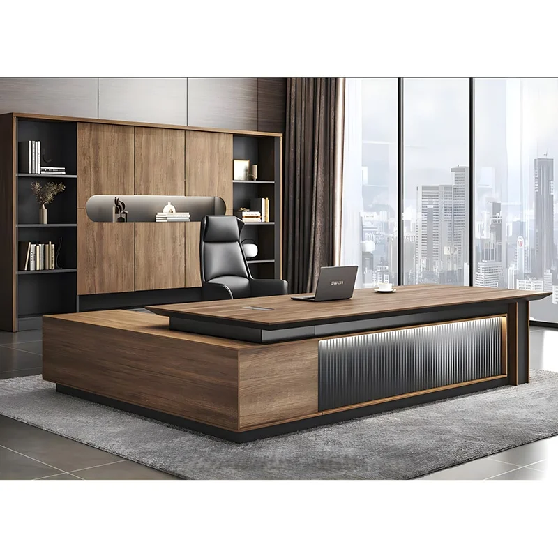 Luxury Executive Office Set Manager New Modern Ceo boss Desks l Shape Computer Table Furniture Factory Customization Wholesale image 4