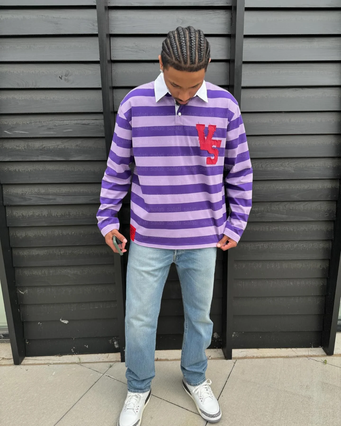 WT Custom Logo Tshirt Heavy Cotton Stripe Collar Long Sleeve Applique Embroidery Golf Jersey T-shirt Rugby Polo Shirt for Men gallery 2