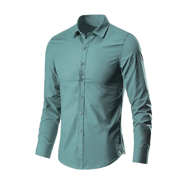 Good sell men classic solid color long sleeve can be customized multi-color shirt cs259