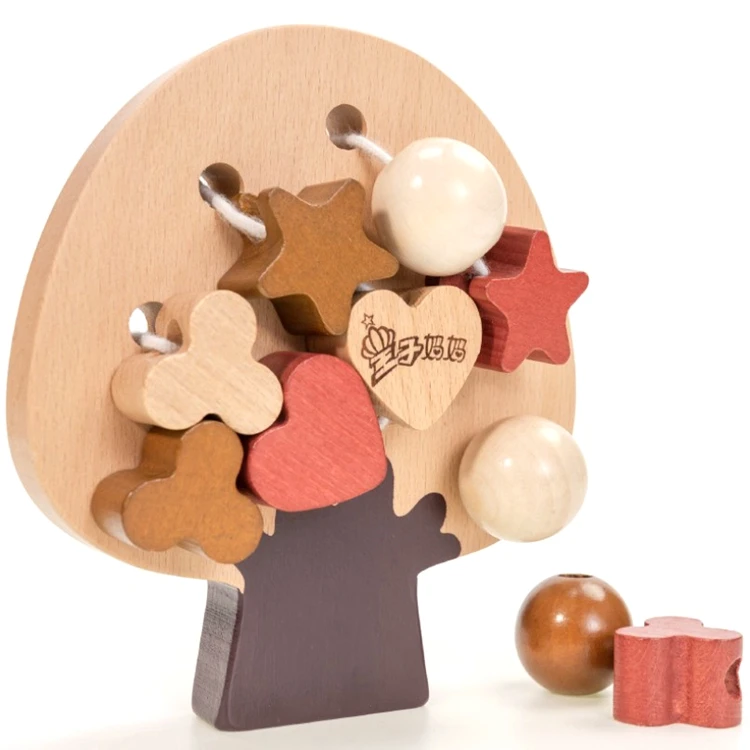 Обучение детей обучение базовым жизненным навыкам нитка шнуровка блоки «сделай сам» деревянная нить навязывающаяся