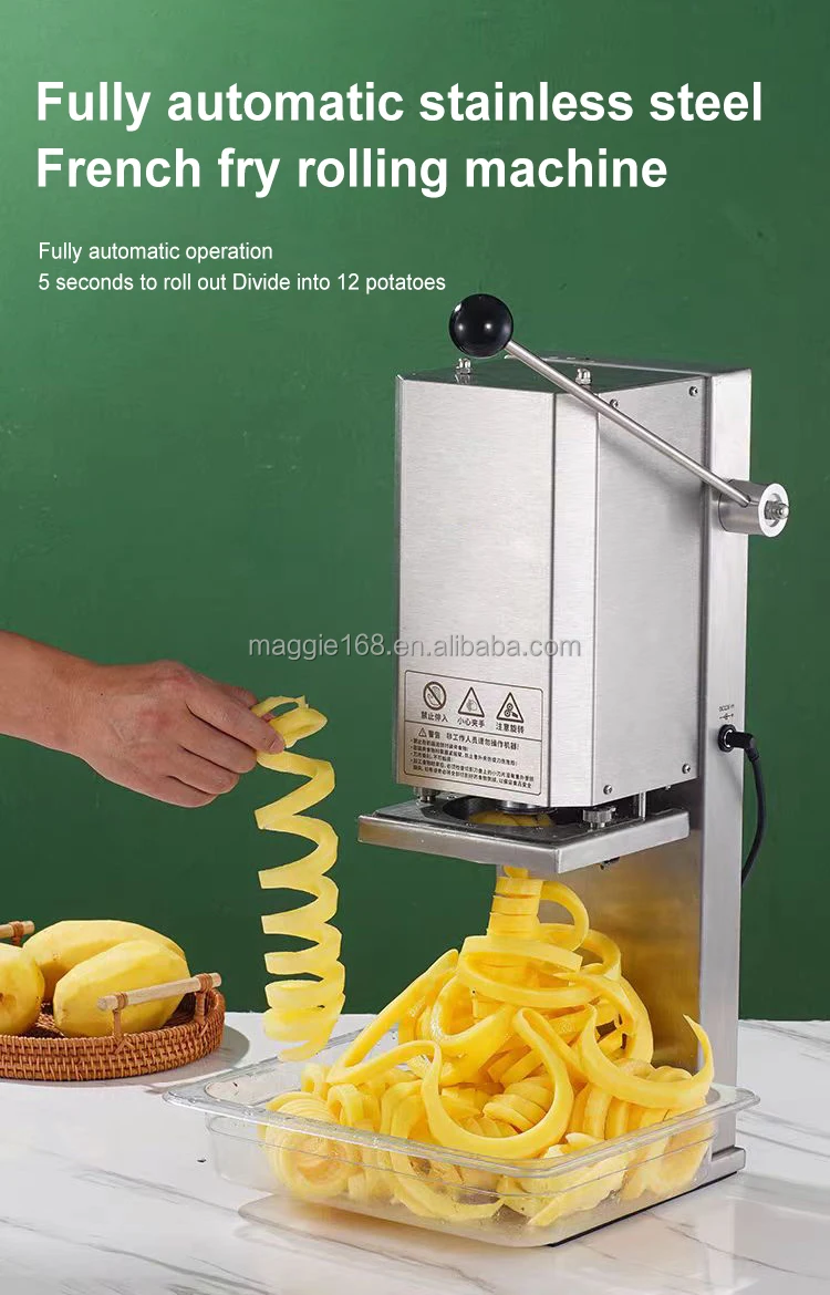 Twist Potato Slicer Curly Fries Cutter Machine Potato Spiral Slicer Potato Cutter Twister Fries Machine for Restaurants