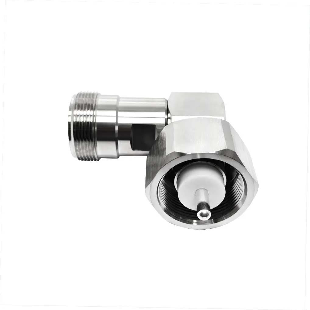 RF Adapter 50 Ohm LC Male Pin Right Angle 90 Degree to LC Female Jack Elbow Connector