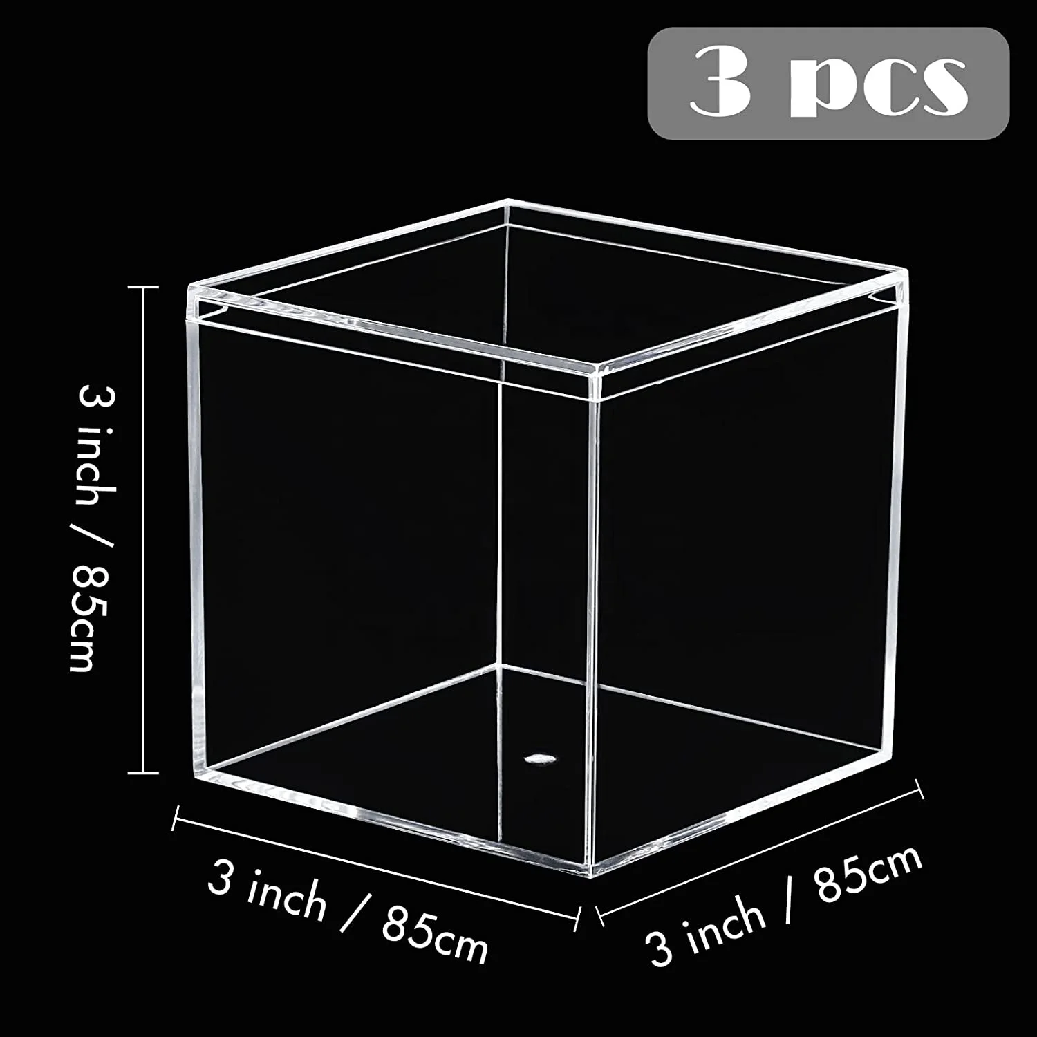 18 Scatole Cubo In Acrilico Trasparenti Con Coperchio – 3 Dimensioni Per Conservazione E Regali - 4
