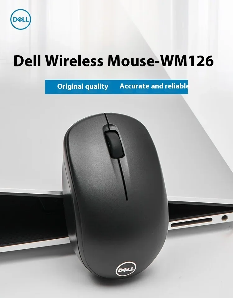 Dell WM126 Wireless Mouse - 1000 DPI, 3D Gaming, Stock 3 Keys