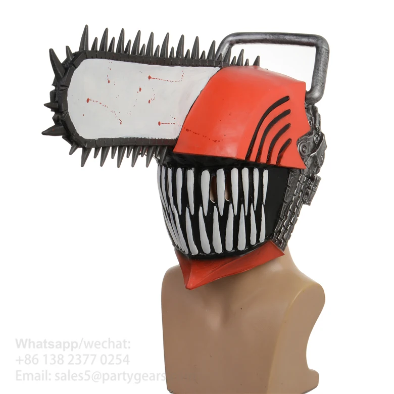 Máscara Chainsaw Man Denji Anime Cosplay Fantasia Latex