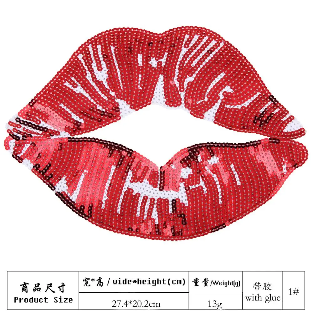 Блестящие Блестки ткань для губ вышитые нашивки одежда с отверстиями нарукавники