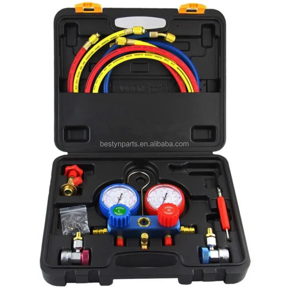 product r134a  r410a r22  r12 r502 ac manifold pressure gauge with sightglass-4