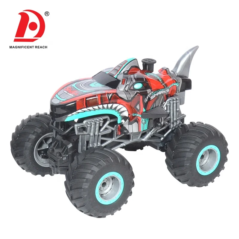 HUADA 4CH 27MHZ Fast Racing 4WD High Speed Light Mist Spray Shark RC Car Toys Dinosaur Climbing Off Road Remote Control Trucks