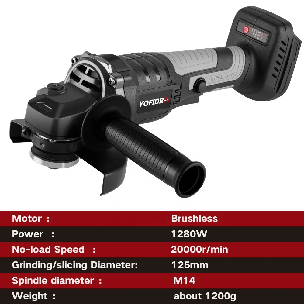 125MM Brushless Angle Grinder untuk Makita 18V Baterai M14 Gigi Logam  Pemotong Kayu Poles Derusting Alat Listrik