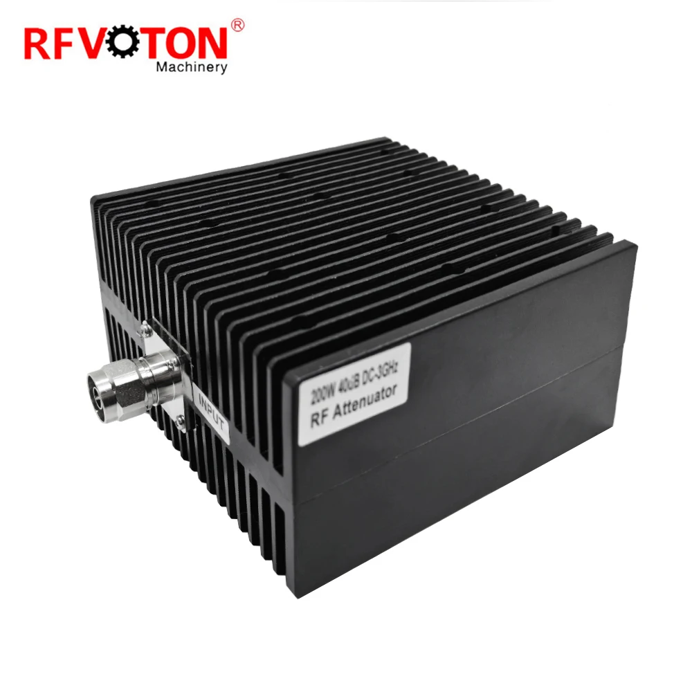 Hochleistungs-N-Steckverbinder mit 50 Ohm Impedanz, bis 3 GHz, Dämpfung 40 dB, N-Stecker auf N-Buchse, fest eingestellter HF-Koaxial-Dämpfer mit 200 W