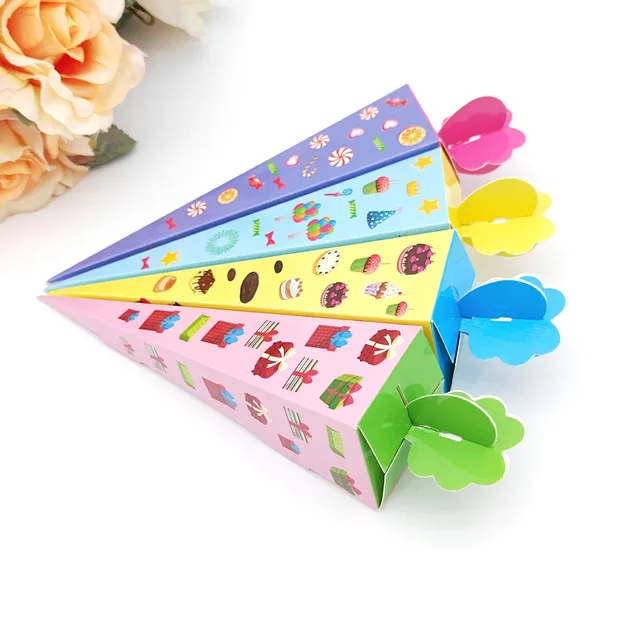 Hot Selling Cone Gift Chocolate Box Pointed Cone Candy Box Dessert Table Party Celebration Triangle Paper Box