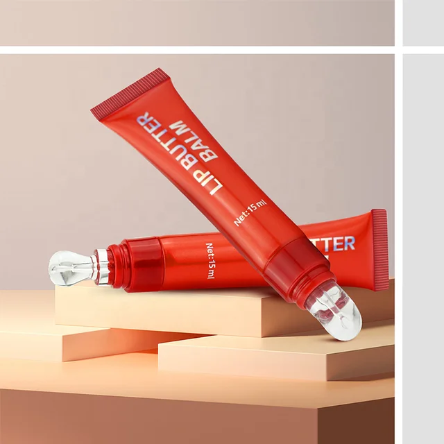 Custom Luxury Print 10 ml Squeeze Lip Gloss Tube Makeup Tube Packaging With Silicone Applicator