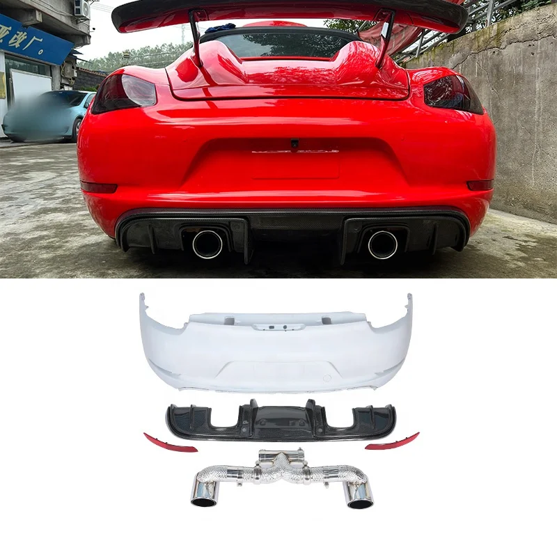 Porsche 987 Boxster Cayman Rear Bumper Upgrade To GT4RS Style Body Kit 2009-2012