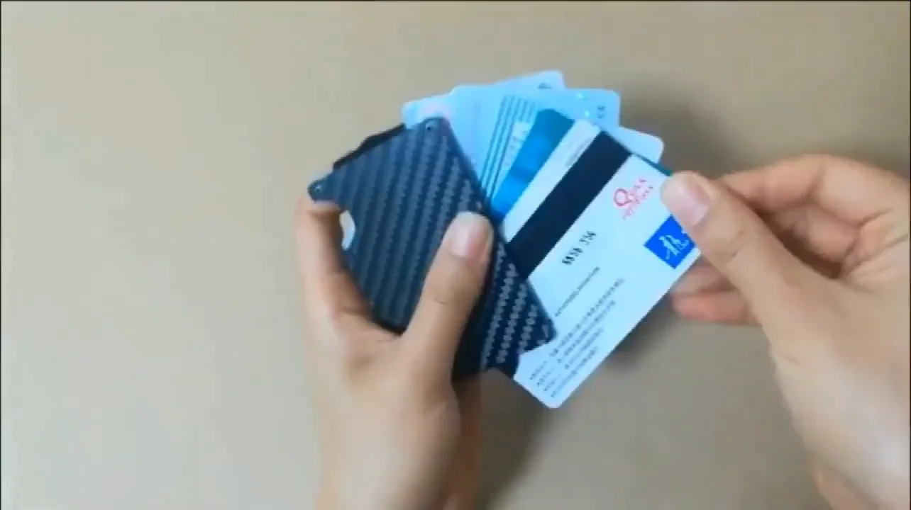 Custom Ultra Thin Cnc Minimalist Carbon Fiber Wallet Aluminum Rfid ...