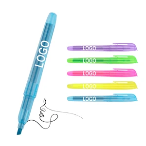 Promotional Gifts Neon Bright High Reflective Highlighter Pens with Print Logo ForStudent Review Markers Colors Fluorescent