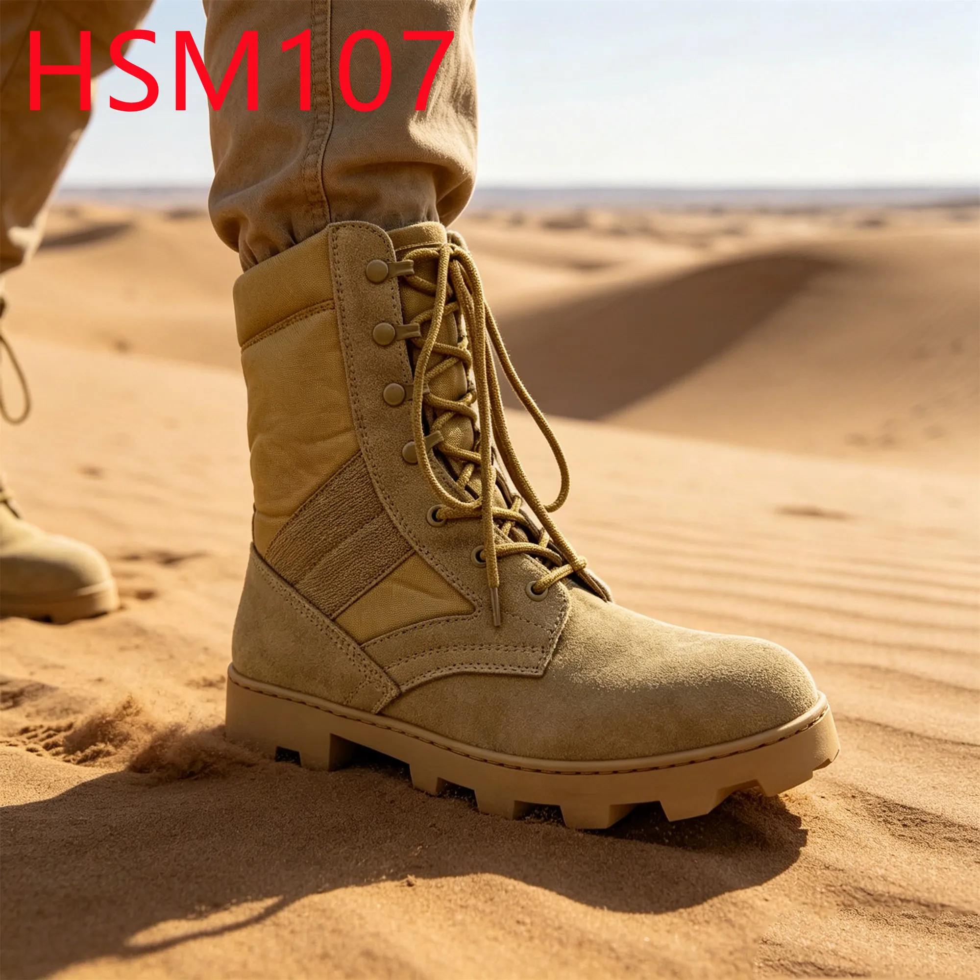 YYR,Obstacle Training Hard Rubber Sole with Stitching Tactical Boots Demanding Work Zipper&velcro Design Desert Boots HSM107